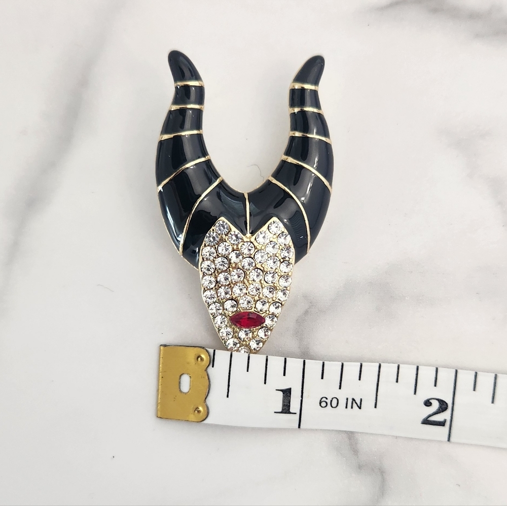 ​Disney Maleficent Horns Rhinestone Dangle Earrings Villain Gothic Halloween - Picture 9 of 9